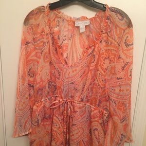Jessica Simpson sheer layered Maternity Blouse